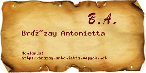 Brázay Antonietta névjegykártya